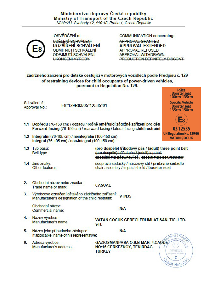 I-Size certified car seat